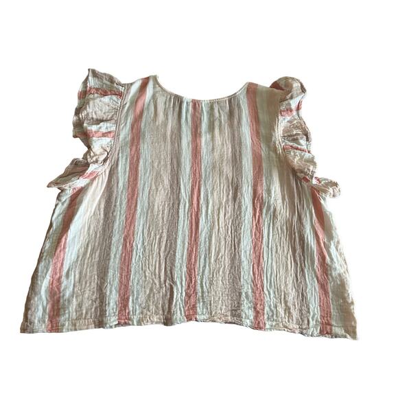 Black Tape Women’s Striped Ruffle Sleeve Top Plus Size 3X - Picture 6 of 11